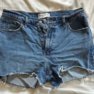Abercrombie & Fitch Distressed Blue Denim Cutoff Shorts